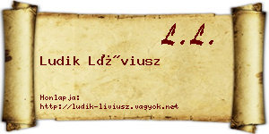 Ludik Líviusz névjegykártya